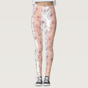 Leggings Flores de Pájaro Vintage Toile Raya (8)