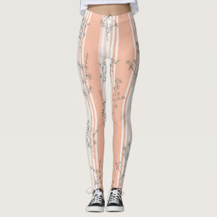 Leggings Flores de Pájaro Vintage Toile Raya (9)