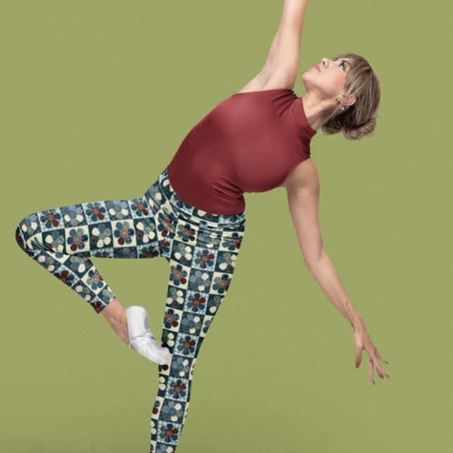 Leggings Flores de parches campestres (Subido por el creador)