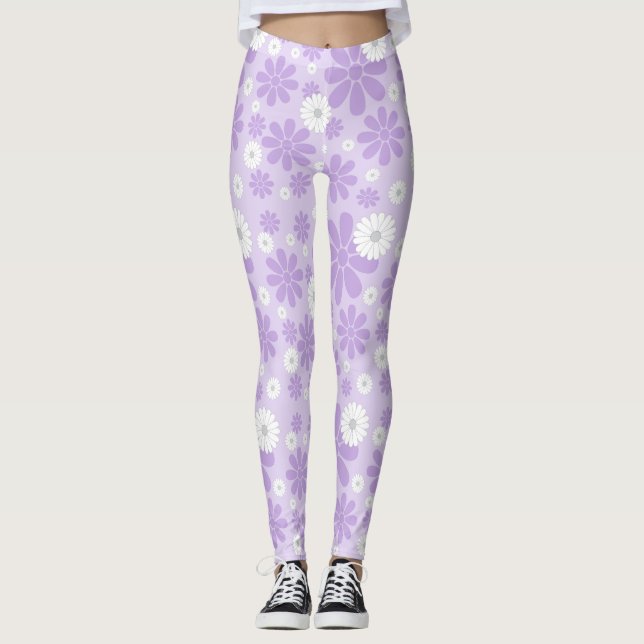 Leggings Flores de Pastel Patrón LAVANDA (Anverso)