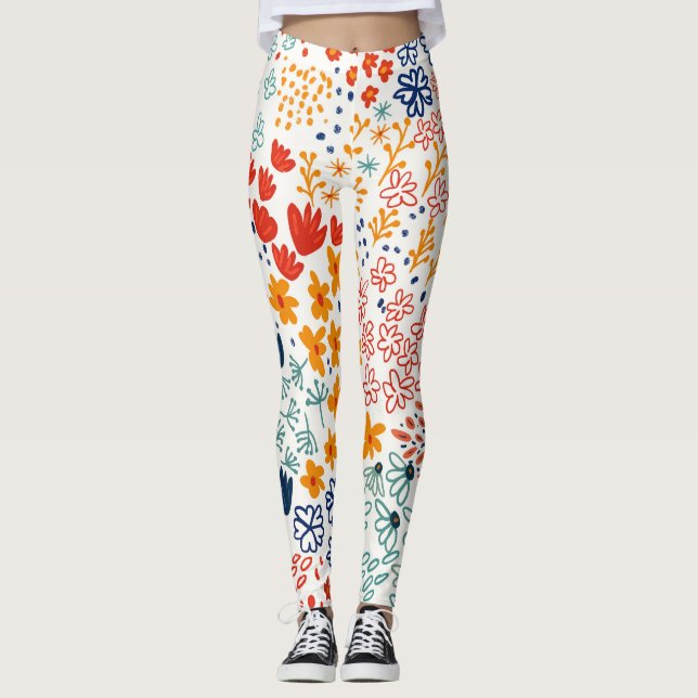 Leggings Flores de pradera Ilustracion mínimo (Anverso)