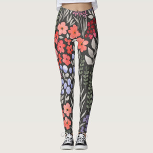 Leggings Flores de prado: Floral sin costuras acuarela