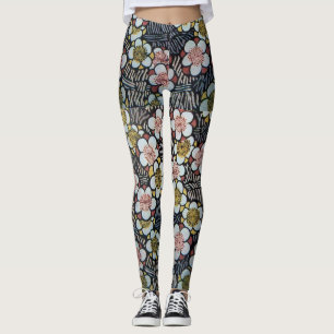 LEGGINGS FLORES DE PRIMAVERA AMARILLA PINCA NEGRA
