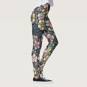LEGGINGS FLORES DE PRIMAVERA AMARILLA PINCA NEGRA