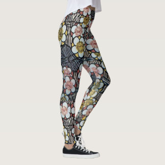 LEGGINGS FLORES DE PRIMAVERA AMARILLA PINCA NEGRA