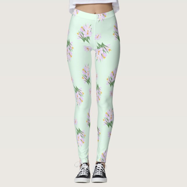 Leggings flores de primavera crocus (Anverso)