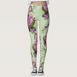Leggings Flores de primavera de verano medio