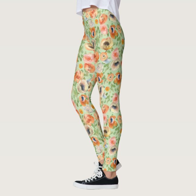 Leggings Flores de primavera naranja (Izquierda)