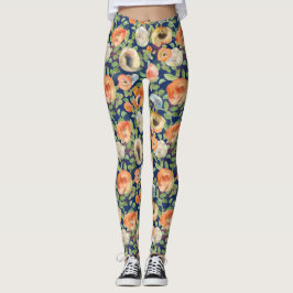 Leggings Flores de primavera naranja