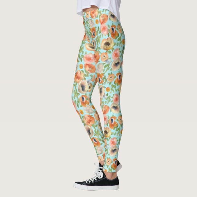 Leggings Flores de primavera naranja (Izquierda)