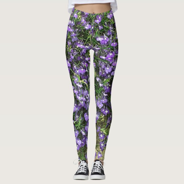 Leggings Flores de Primavera Púrpura (Anverso)
