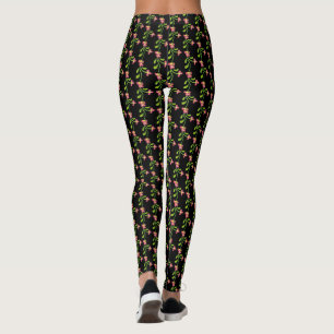 Leggings flores de punto