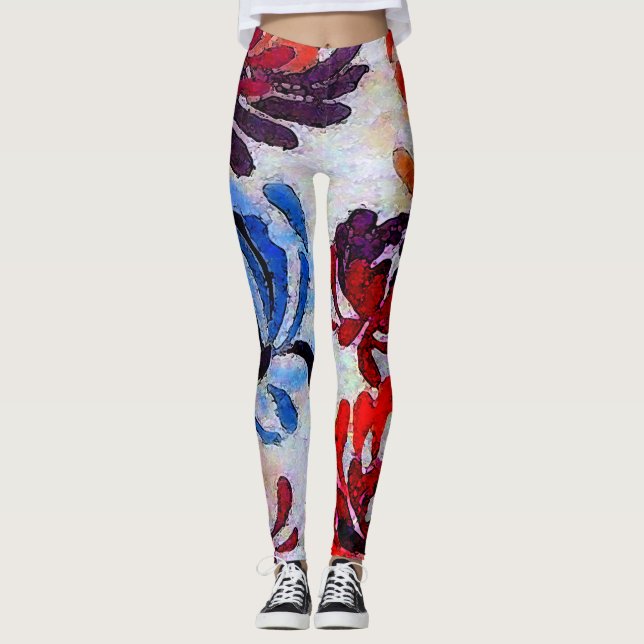 Leggings Flores de reunión - Flores de piernas (Anverso)