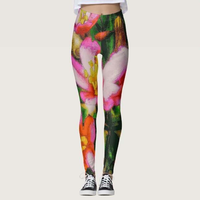 Leggings Flores de Salpicadura Rosa (Anverso)