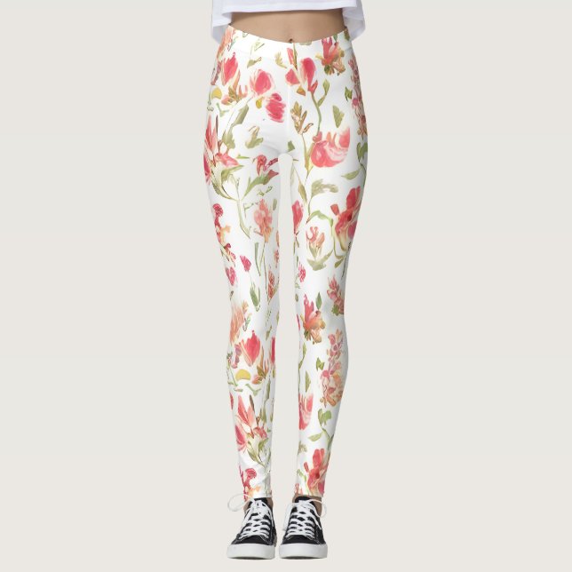 Leggings Flores de Snapdragon de patrón floral (Anverso)