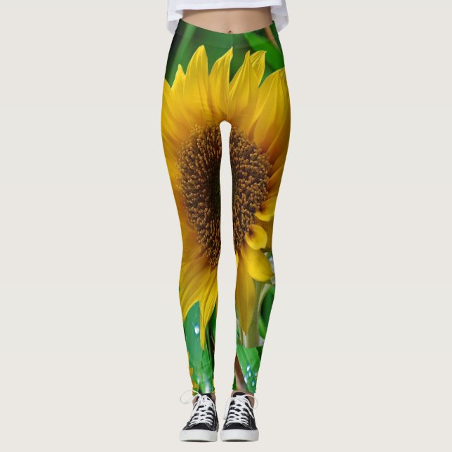 Leggings flores de sol de las piernas (Anverso)