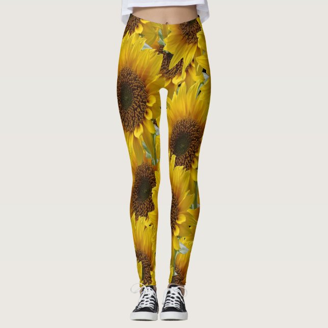 Leggings flores de sol de las piernas (Anverso)