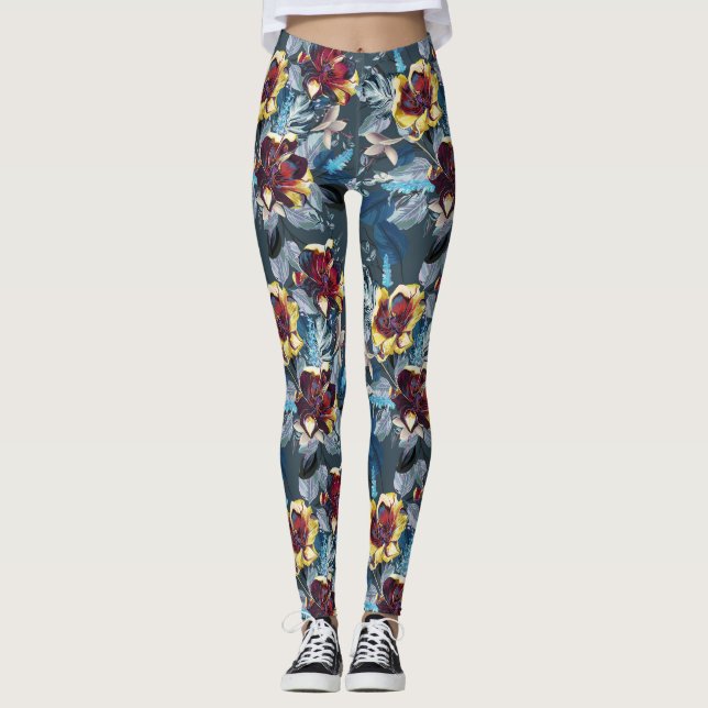Leggings Flores de tulipanes - Piernas (Anverso)