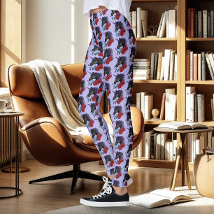 Leggings Flores de unicornio negras moradas