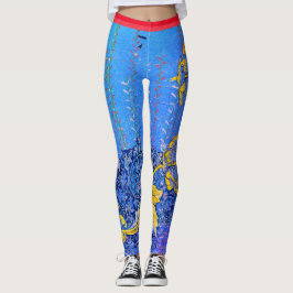 Leggings FLORES DE William Morris Y LEGADOS AZULES JAPONESE