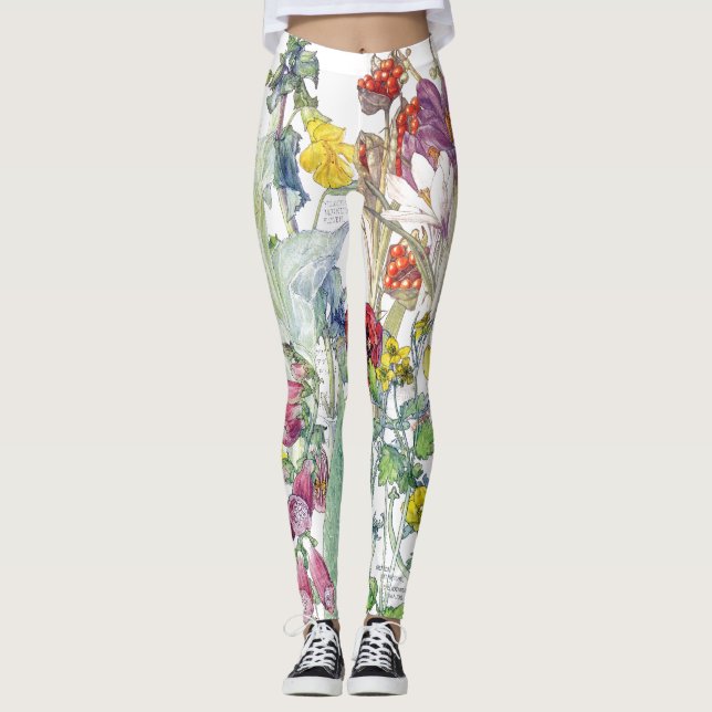 Leggings Flores del jardín botánico por todo las polainas (Anverso)