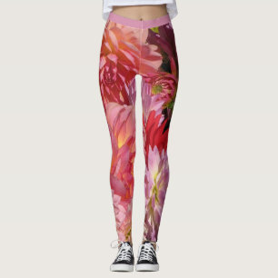 Leggings Flores del jardín de Dahlia Abstract Pattern Leggi