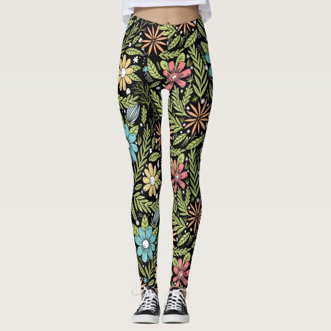 Leggings Flores dibujadas mano (Anverso)