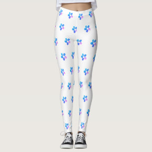 Leggings Flores Divertidas Impresión Rosa Y Púrpura