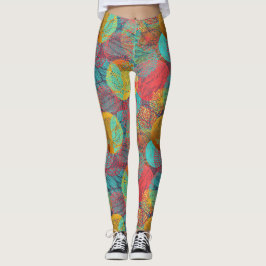 Leggings Flores doradas etéreas - Armonía floral sin foco