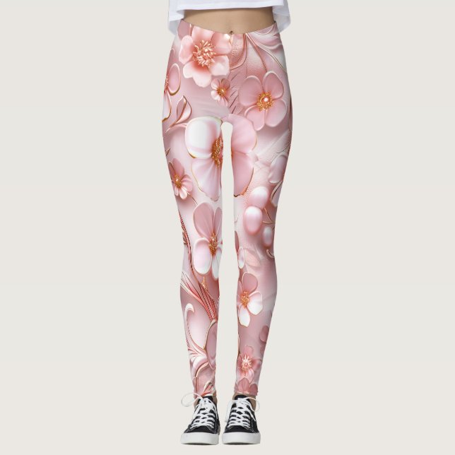 Leggings Flores dulces en piernas rosas (Anverso)