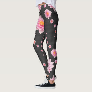 Leggings Flores elegantes flotantes de Lotus rosa