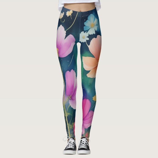Leggings Flores en el Cosmos (Anverso)