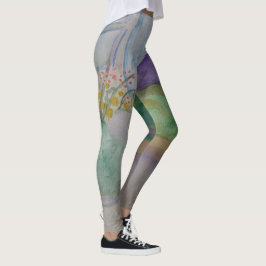 Leggings Flores En Las Piernas De Viento