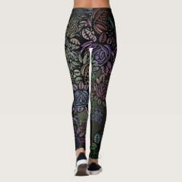 Leggings Flores en las piernas nocturnas