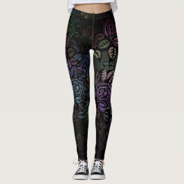 Leggings Flores en las piernas nocturnas