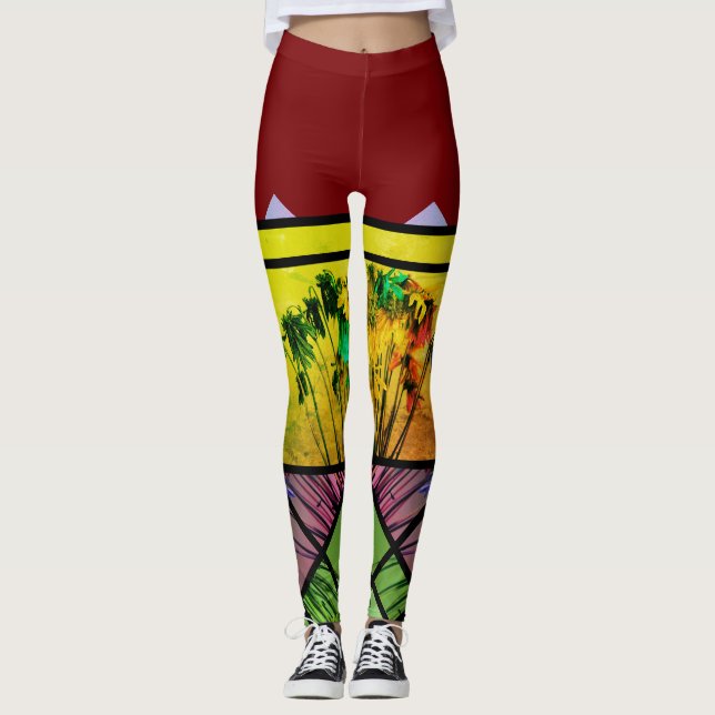 Leggings Flores en un lienzo (Anverso)