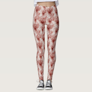 Leggings Flores en velo escarlata