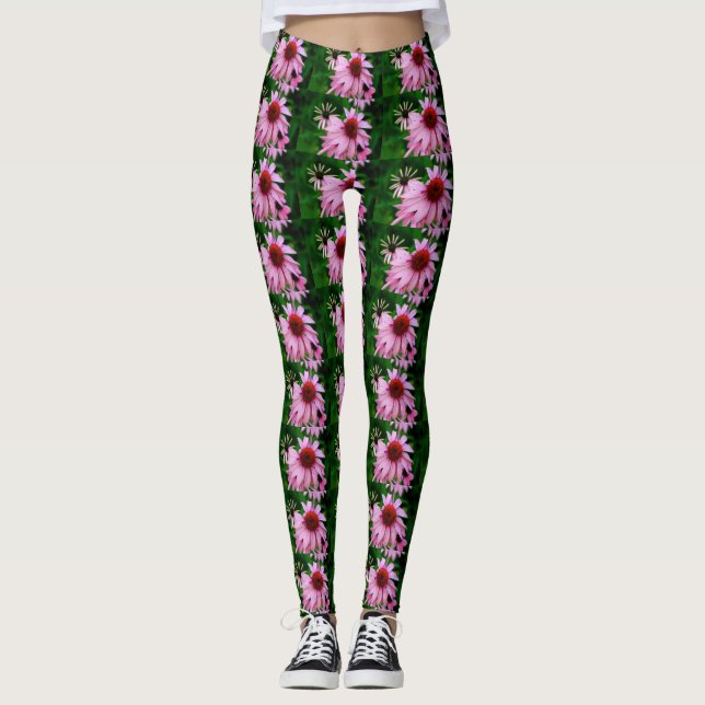 Leggings flores equináceas rosadas (Anverso)