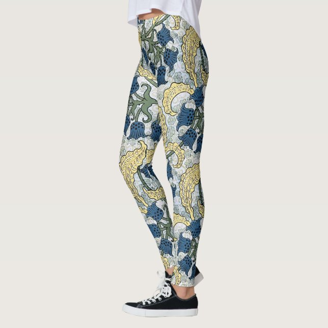 Leggings Flores Florales Azules Lily Valley Repetir (Izquierda)