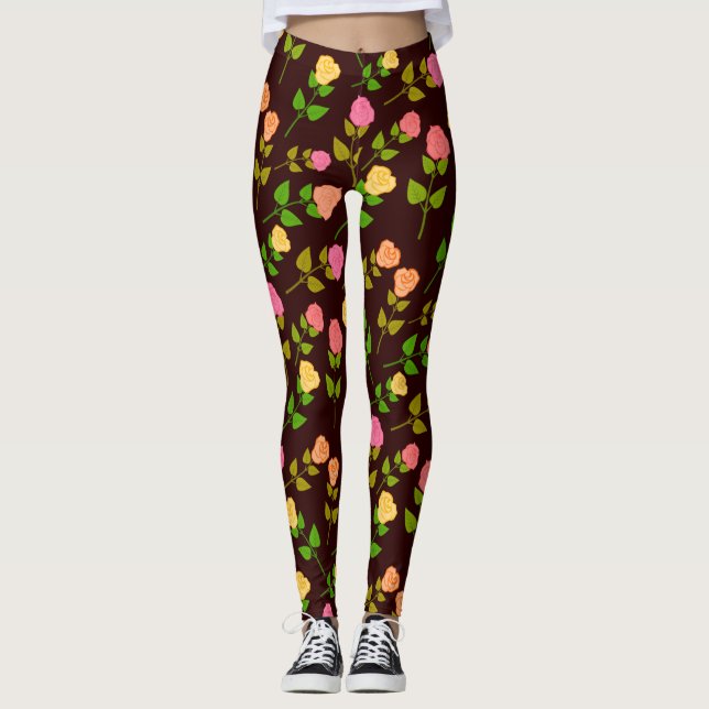 Leggings Flores florales curtadas Patrón-20320 (Anverso)