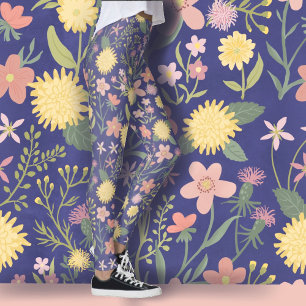 Leggings flores florales flores rosadas adorables florecimi