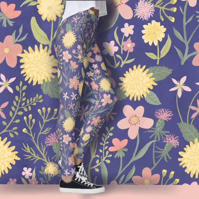 Leggings flores florales flores rosadas adorables florecimi (Subido por el creador)