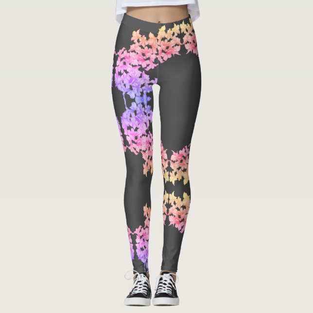 Leggings Flores Funky Kudu Lily Flores Imprimir Piernas (Anverso)