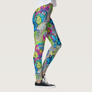 Leggings Flores Graffiti