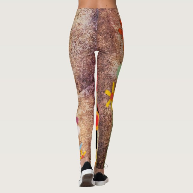 Leggings Flores Grungy Art (Reverso)