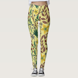 Leggings Flores, hojas, ramas sin costura florales