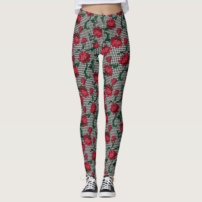 Leggings Flores Houndstoth (Anverso)