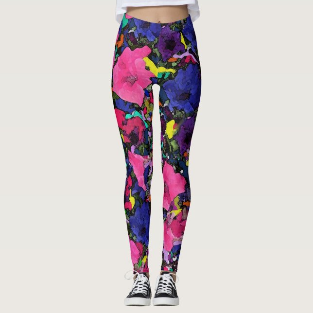 Leggings Flores juguetonas - Piernas (Anverso)