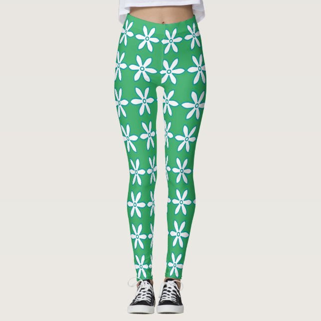 Leggings Flores Leggencias verdes (Anverso)