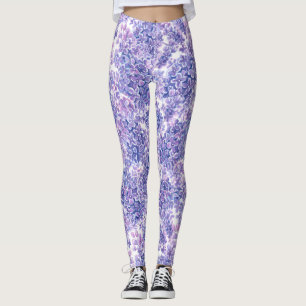 Leggings Flores lilac violeta de acuarela